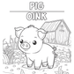 Farm Animals Names & Sounds Coloring Book | 8x8 in