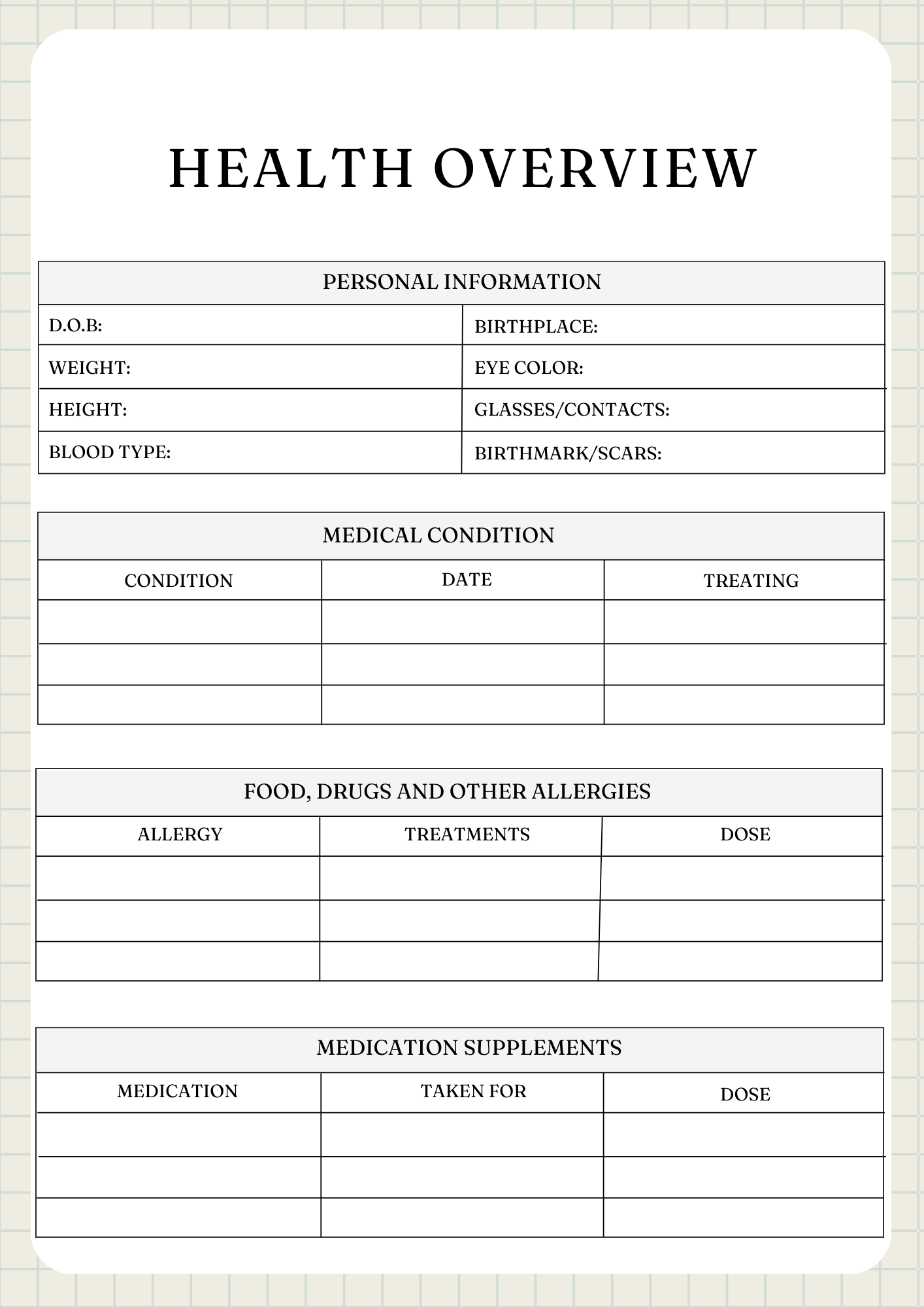 Nutrition Planner | Digital Download