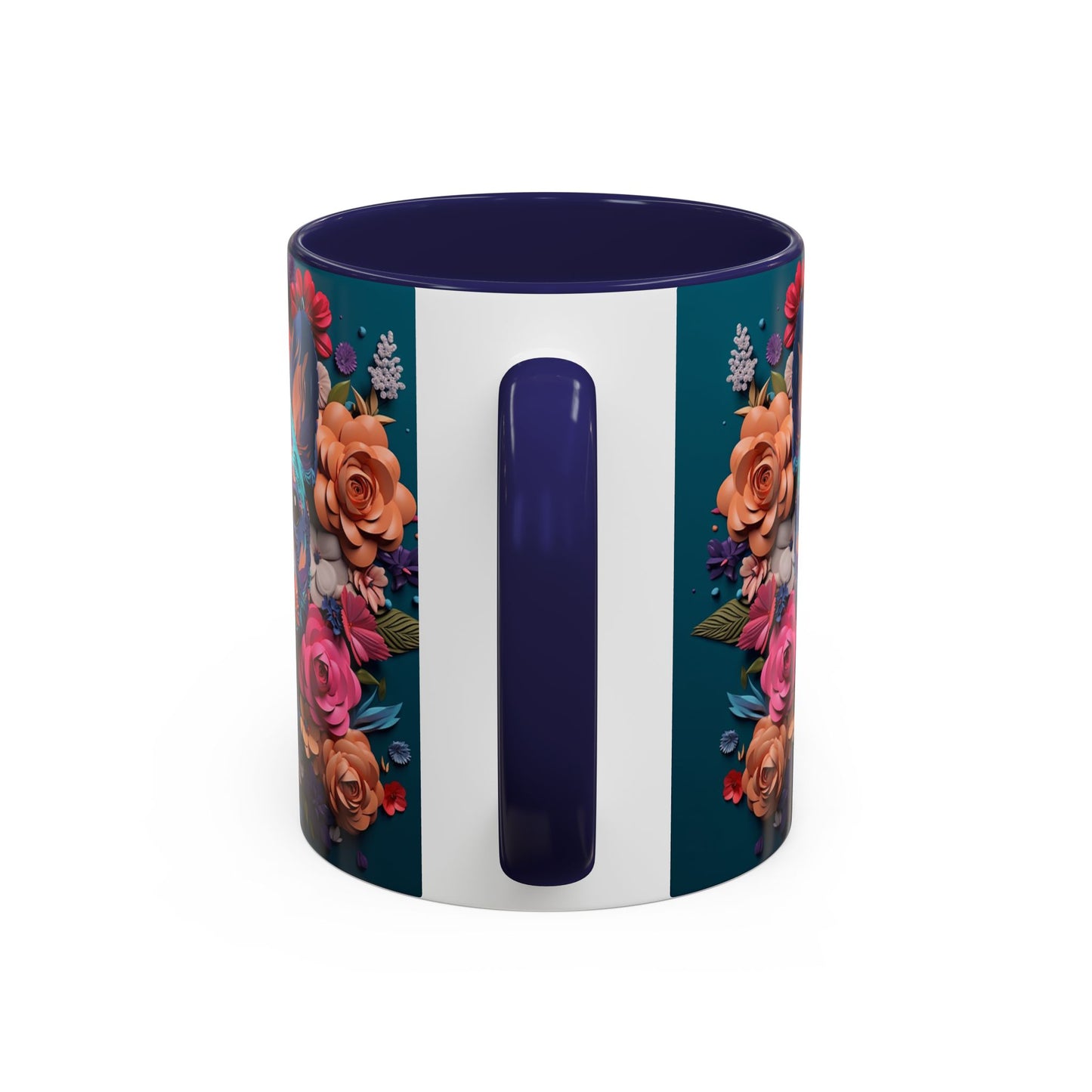 Floral French Bulldog Accent Coffee Mug  Colorful Dog Art 11/15oz