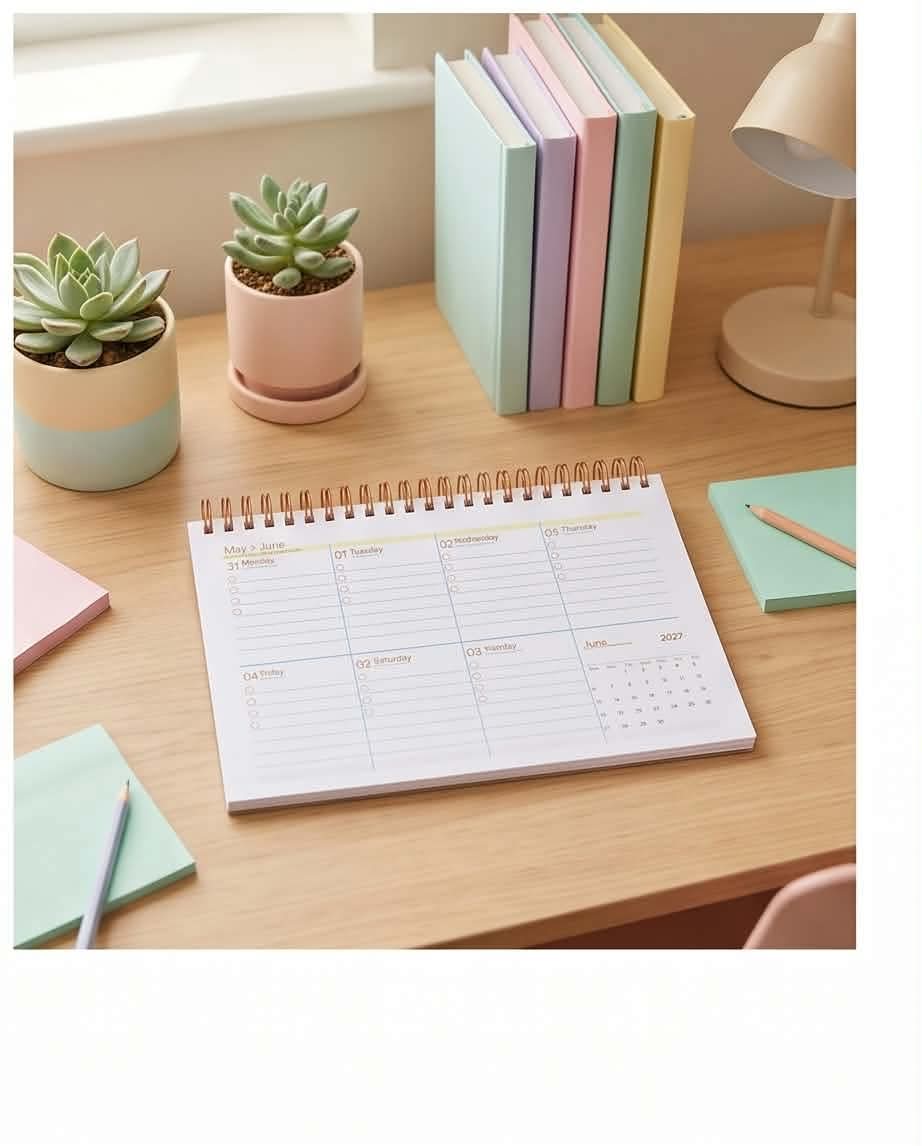 2027 Minimalist Grid Desktop Weekly Planner