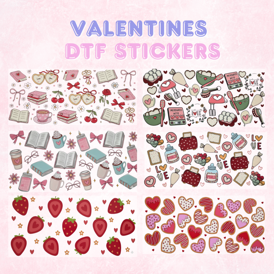 UV DTF Valentines Themed Stickers