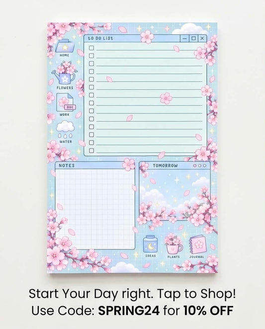 Cherry Blossom Sky To-Do List Memo Pad