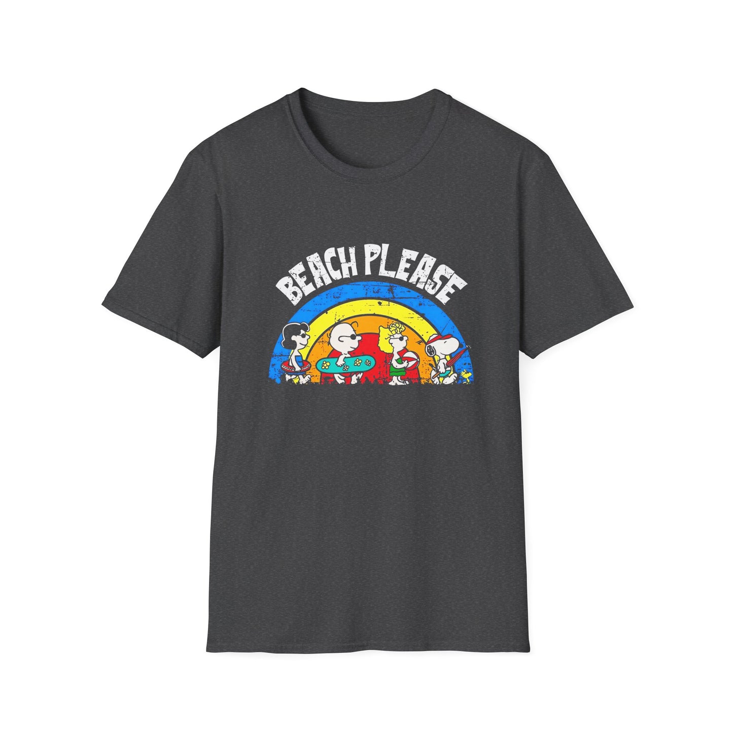 Beach Please T-Shirt — Vintage Rainbow Snoopy Summer Tee