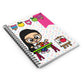 Cute Teacher Cartoon Spiral Notebook | Ruled Line