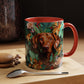 Vizsla Floral Accent Coffee Mug — Dog Portrait Botanical 11/15oz