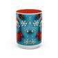 Blue Santa Claus Mug | Snowflakes Holiday Coffee Mug