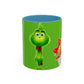 Grinch Character with Poop Present Mug | Accent Coffee Mug
