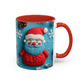 Blue Santa Claus Mug | Snowflakes Holiday Coffee Mug