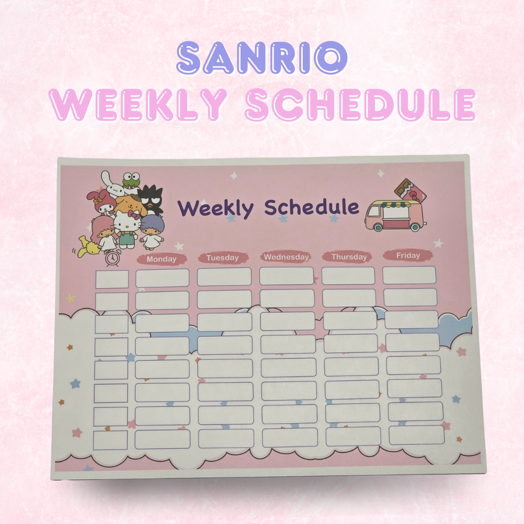 Sanrio Inspired Weekly/Monthly Planner pad | Personalizable/ Customizable