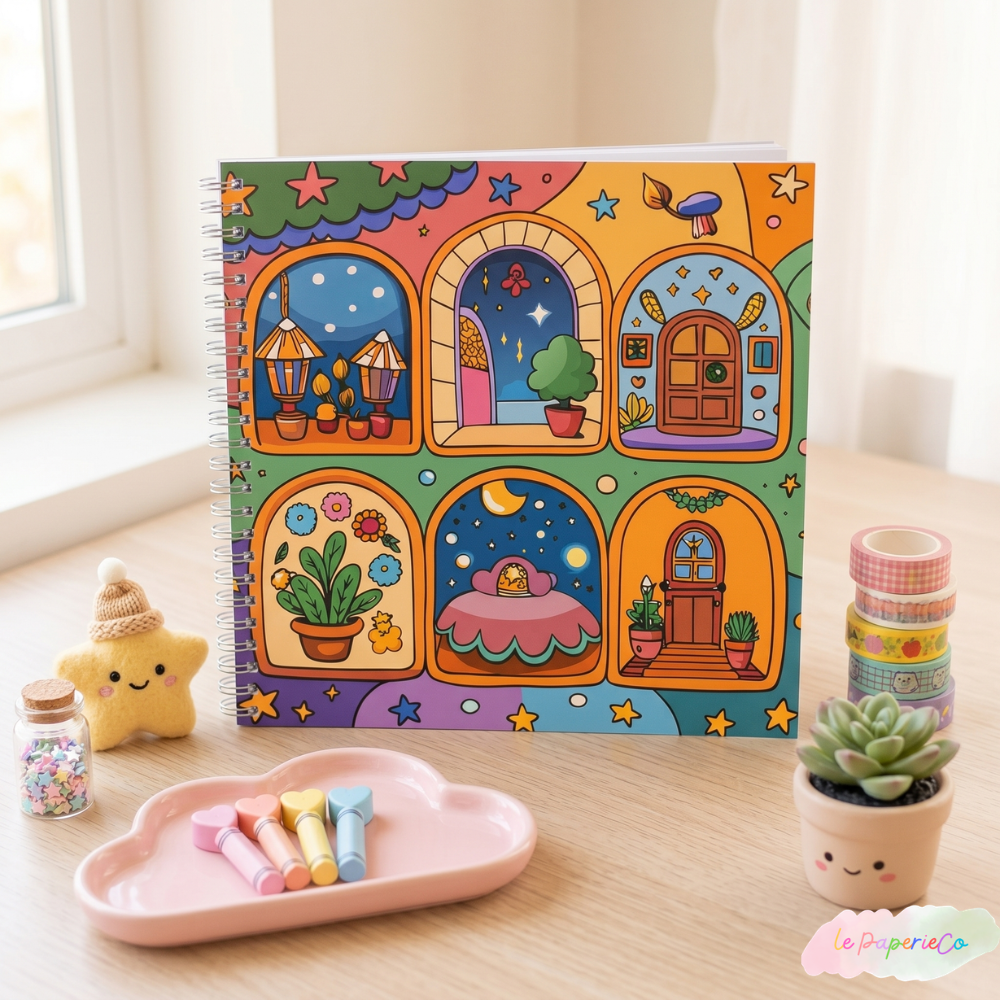 Kawaii House Coloring Book | 8 x 8 in