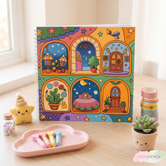 Kawaii House Coloring Book | 8 x 8 in
