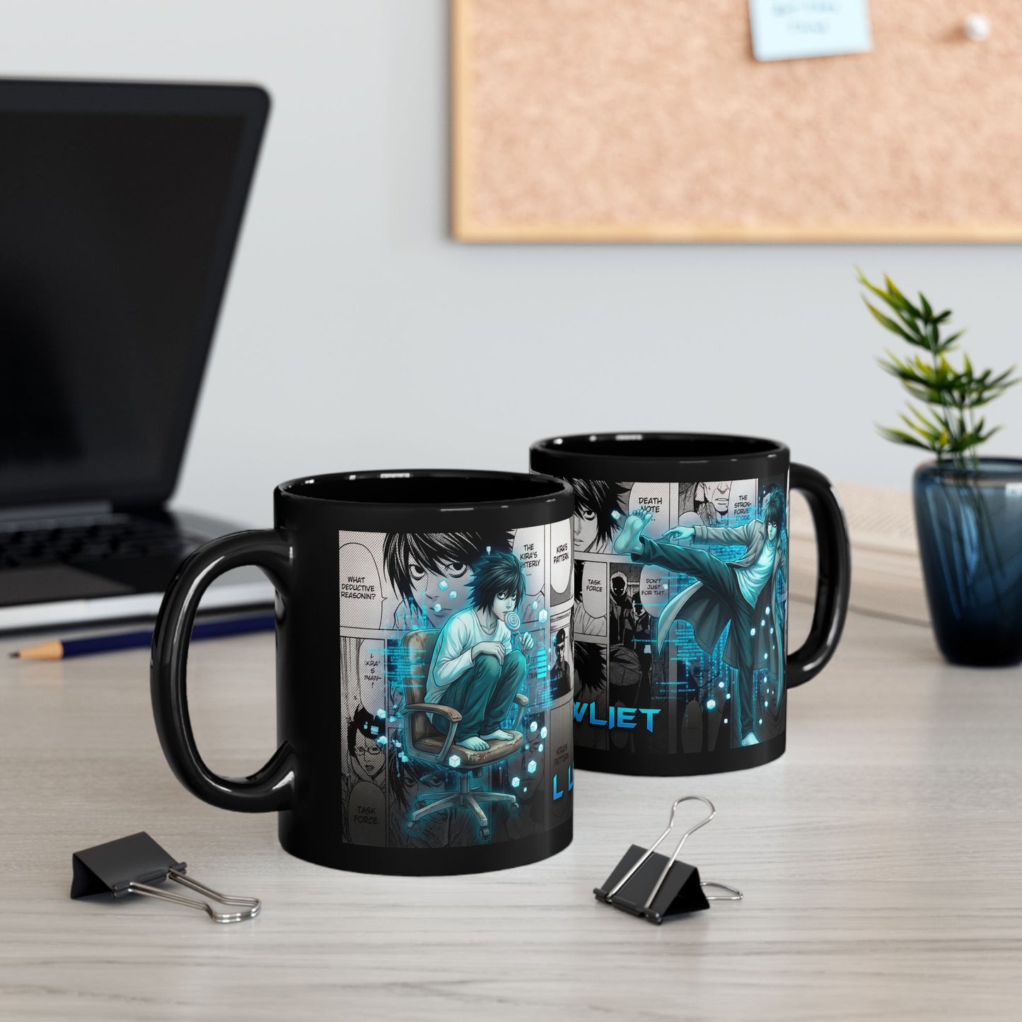 Lawliet Anime Manga Black Coffee Mug — 11oz/15oz
