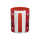Clay Santa Pattern Mug | Christmas Snowflake Accent Coffee Mug