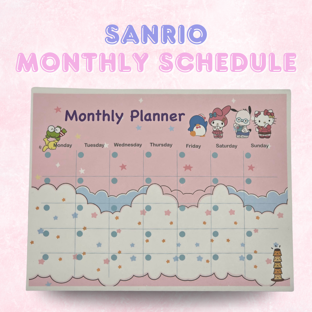 Sanrio Inspired Weekly/Monthly Planner pad | Personalizable/ Customizable