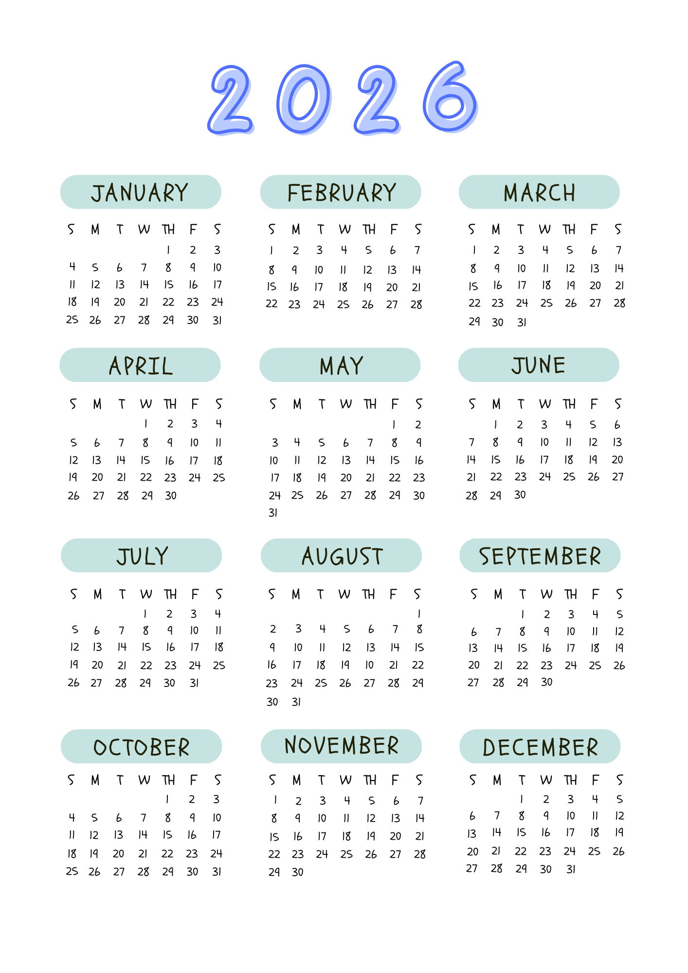 Snoopy Inspired 2026 Planner | Digital Download