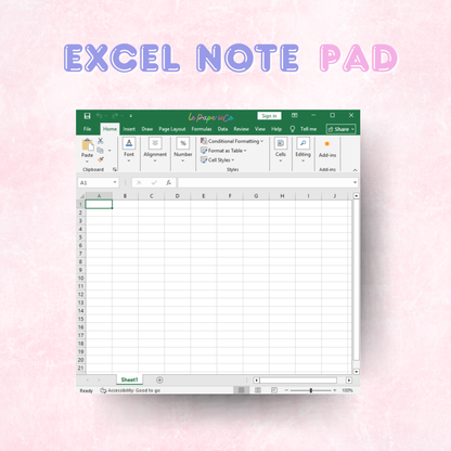 Windows Inspired  Notepad Collection | Excel, Word, Paint, Notepad 4x4  in. (50 pages)