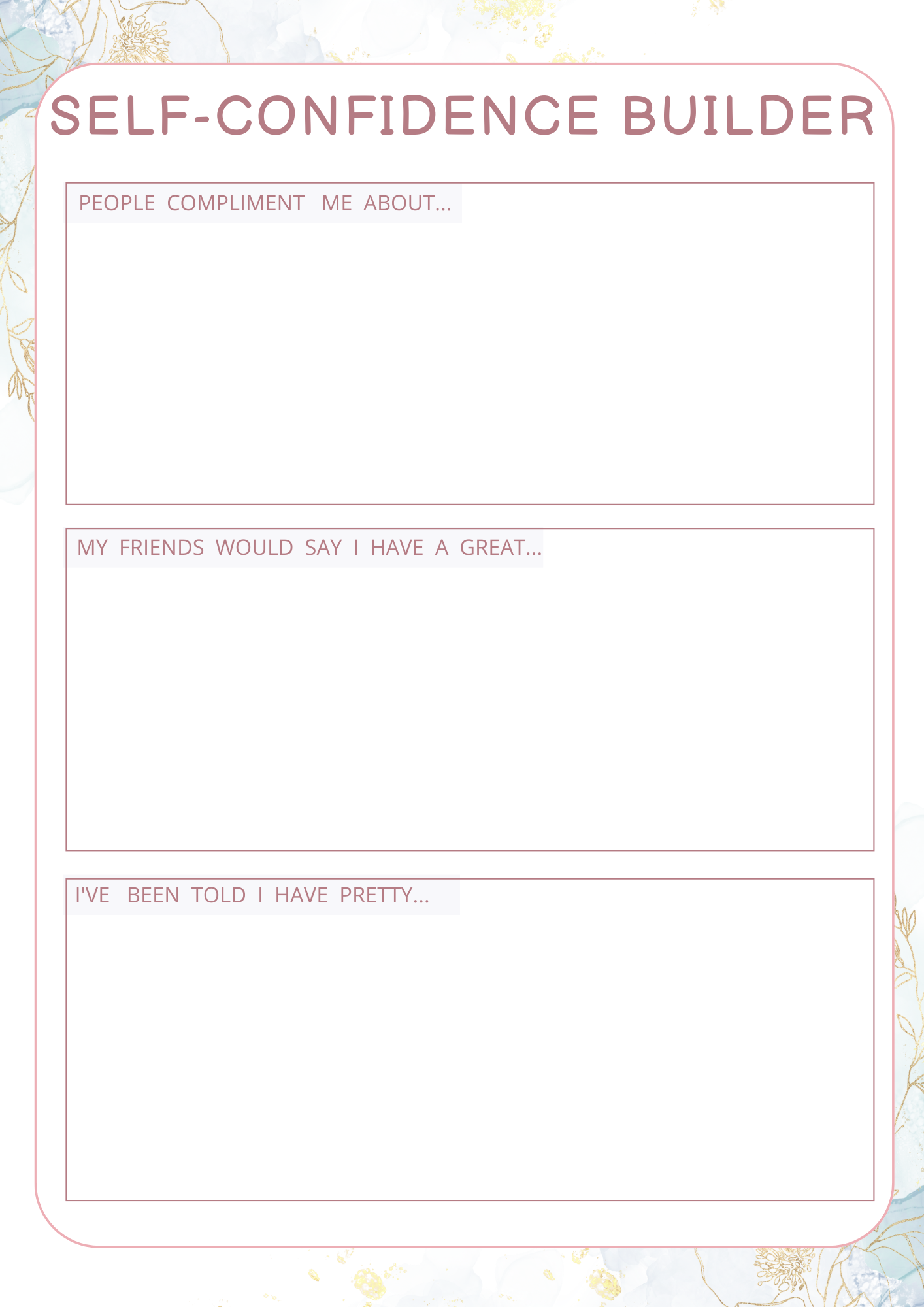 Self Confidence Planner | Digital Download