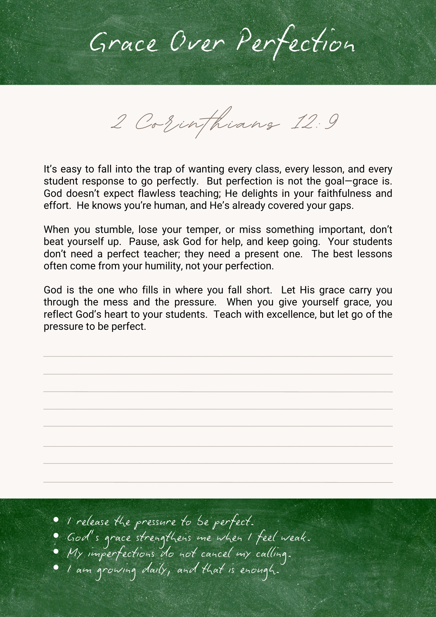 Chalkboard & Calling | Devotional Journal