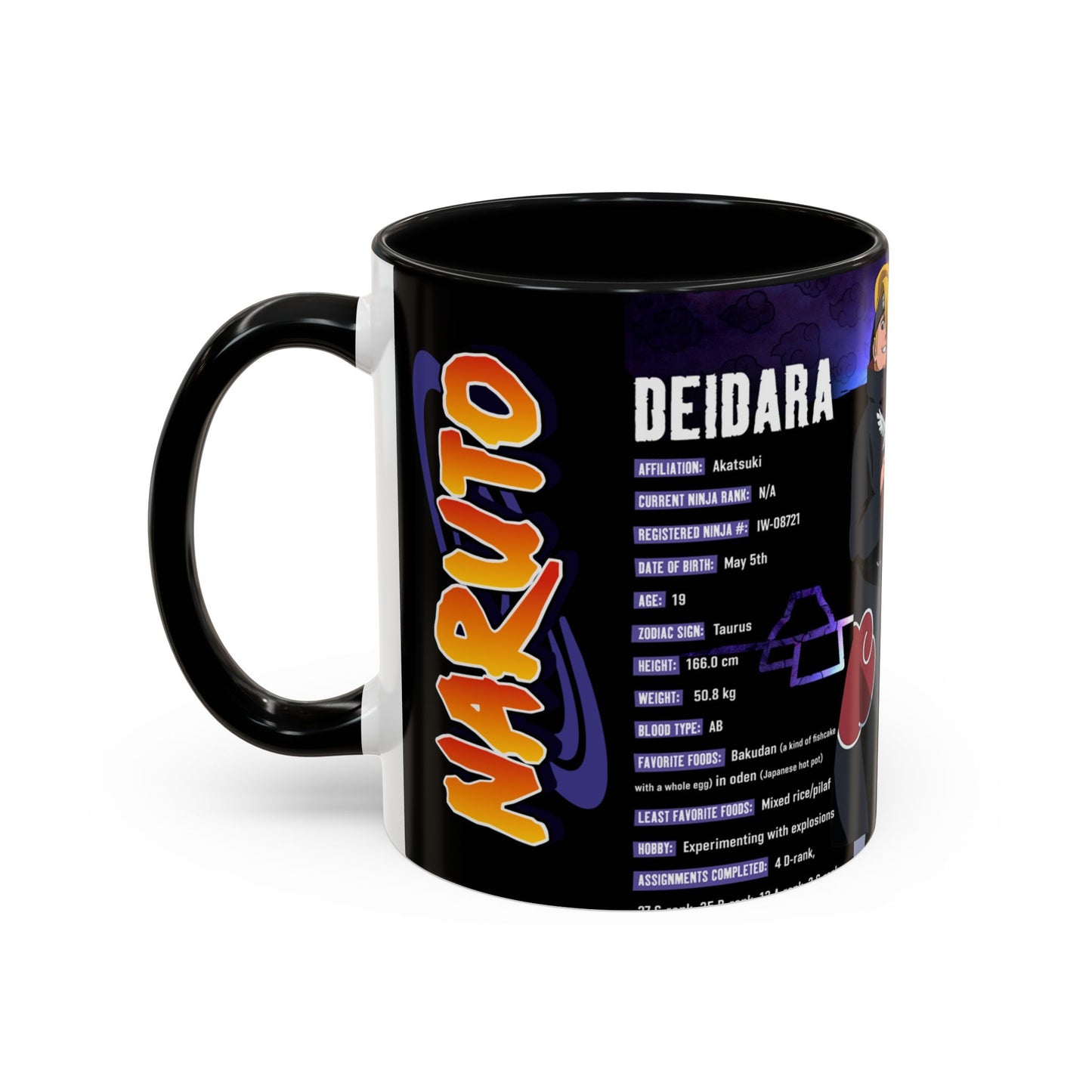 Deidara Naruto Shippuden Accent Coffee Mug  Anime Art Collector Mug (11/15oz)