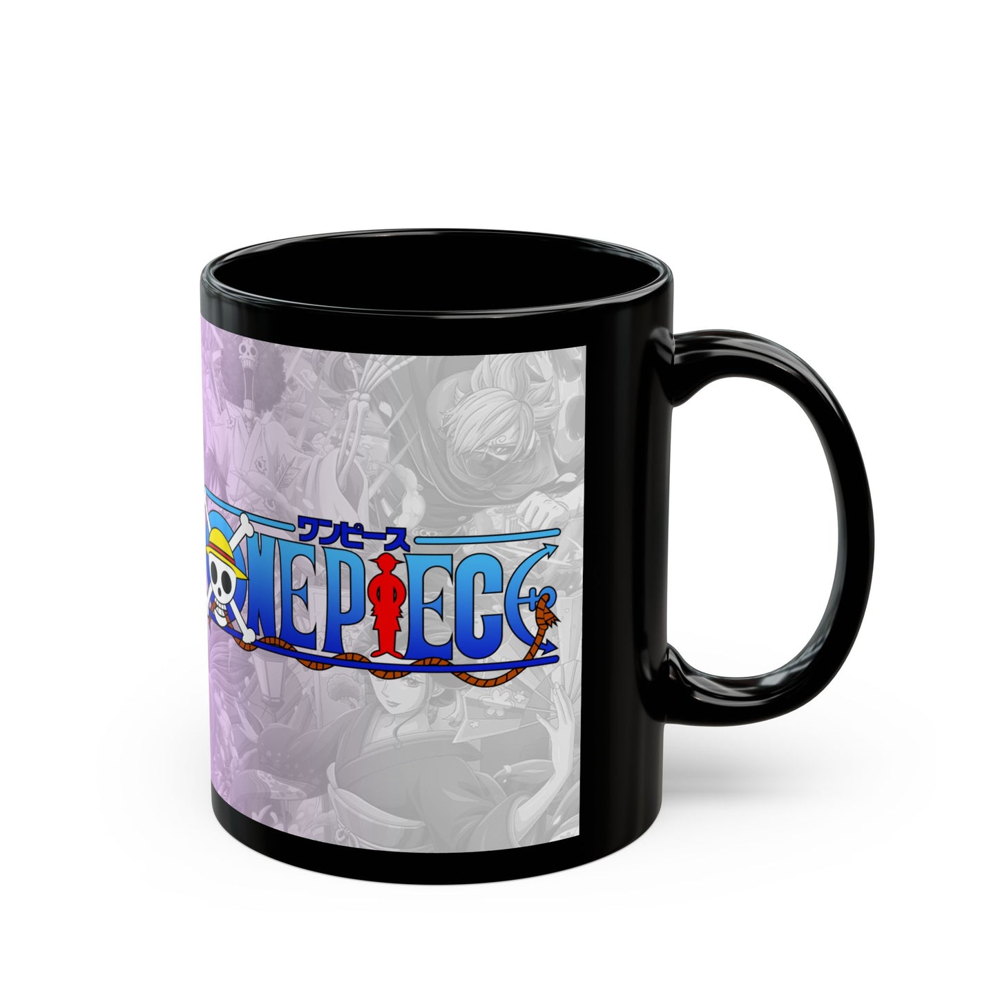 One Piece Anime Logo Black Mug Pirate Crew Coffee Cup