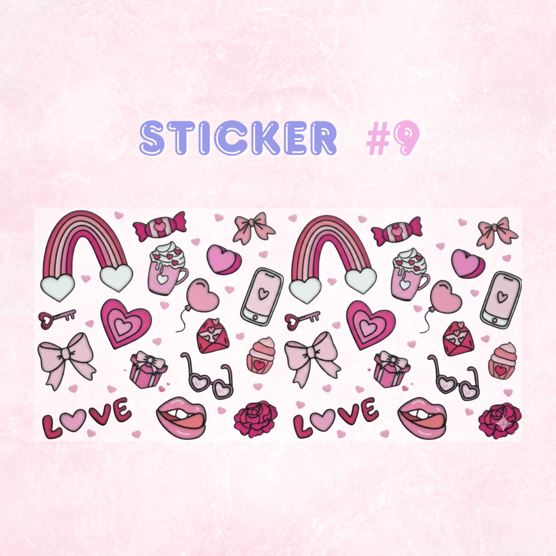 UV DTF Valentines Themed Stickers