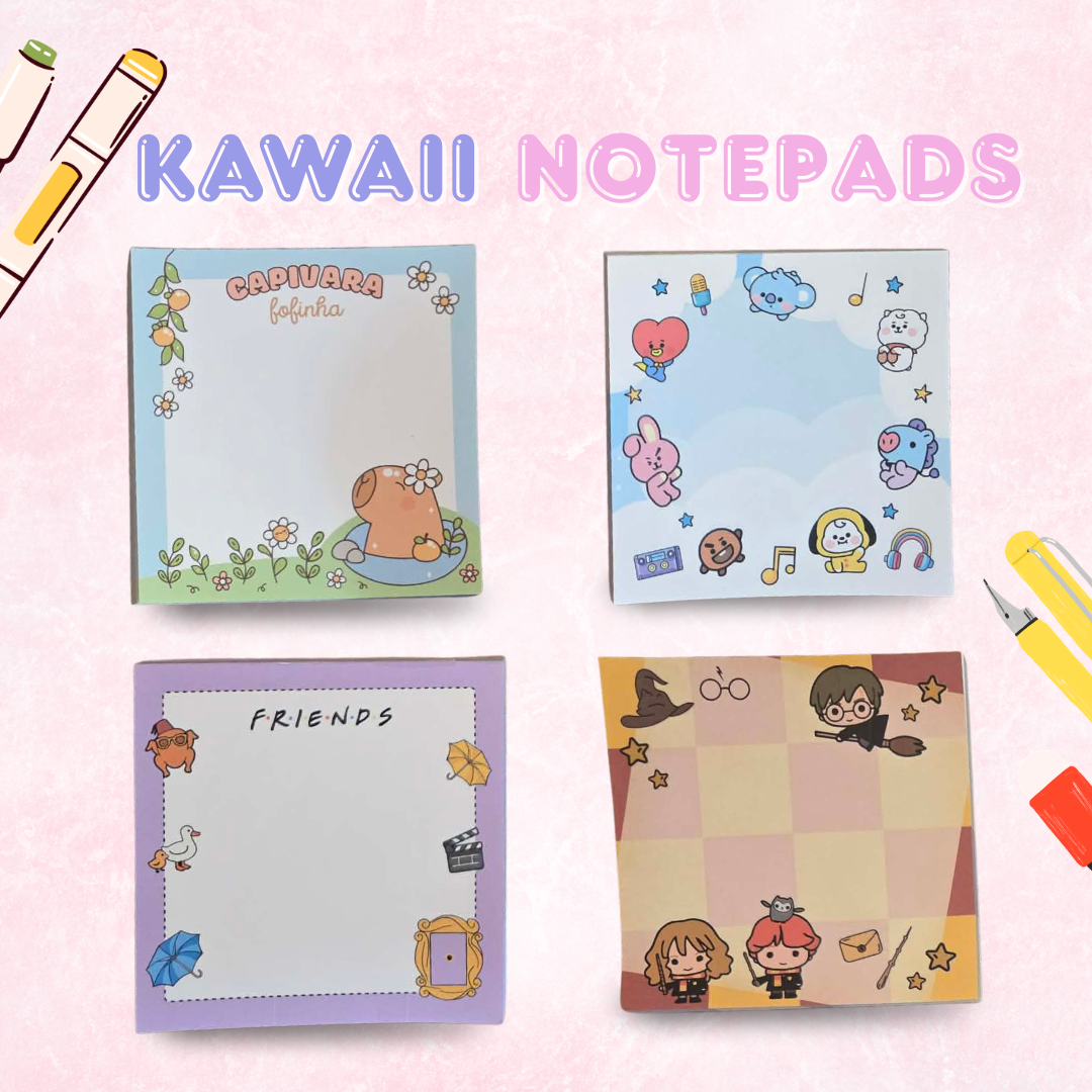 Kawaii  Character Sticky Notepads (50 pages)
