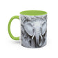 Elephant Relief Accent Coffee Mug  Grey Carved Jungle Design (11/15oz)