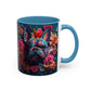Floral French Bulldog Accent Coffee Mug  Colorful Dog Art 11/15oz