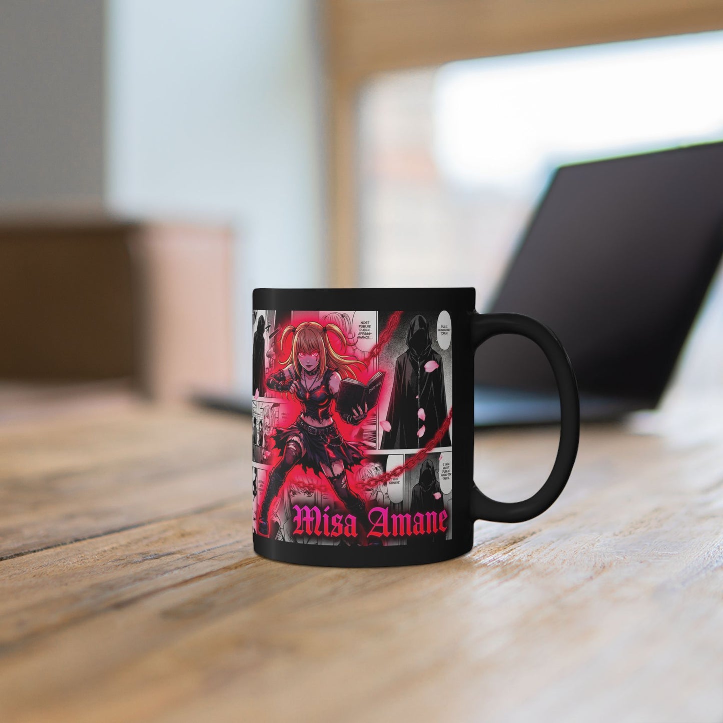 Misa Amane Anime Manga Black Ceramic Mug (11oz/15oz)