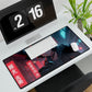Cyberpunk Anime Gaming Desk Mat — Neon City Boy RGB Mousepad