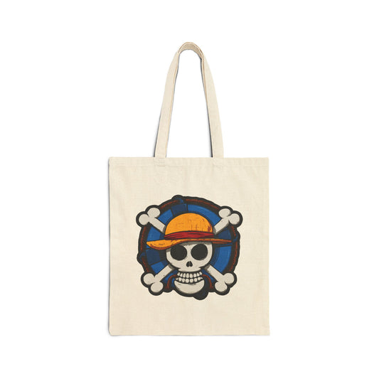 Skull & Straw Hat Tote Bag | One Piece Inspired Tote Bag
