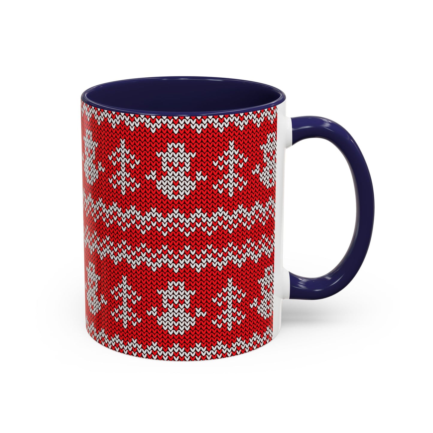 Snowman Knit Pattern Accent Mug | Christmas Holiday Coffee Cup