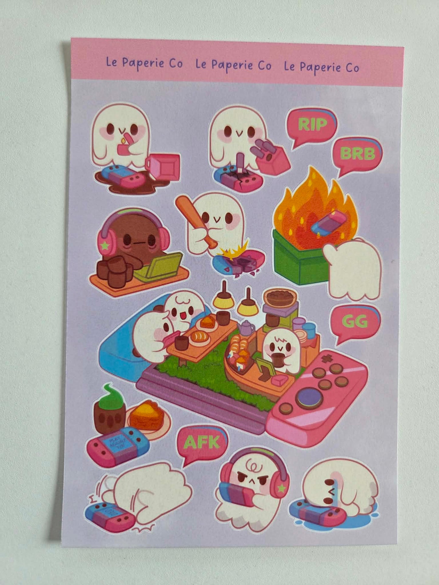 Chibi Ghost Gamer Sticker | Gamer planner/Laptop Decal