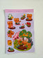 Chibi Bear Gardening Sticker Sheet | Kawaii Bear Laptop Decal (4x6 Inch)