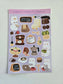 Cafe Bunny Sticker Sheet | Kawaii Coffee Bunny Decal (4x6 inches)