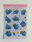 Chibi Peacock Sticker Sheet | Planner Laptop Decal, Waterproof Vinyl Birds