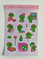 Kawaii Cleaning Sticker Sheet | Kawaii Character Decals for Planners, Laptops