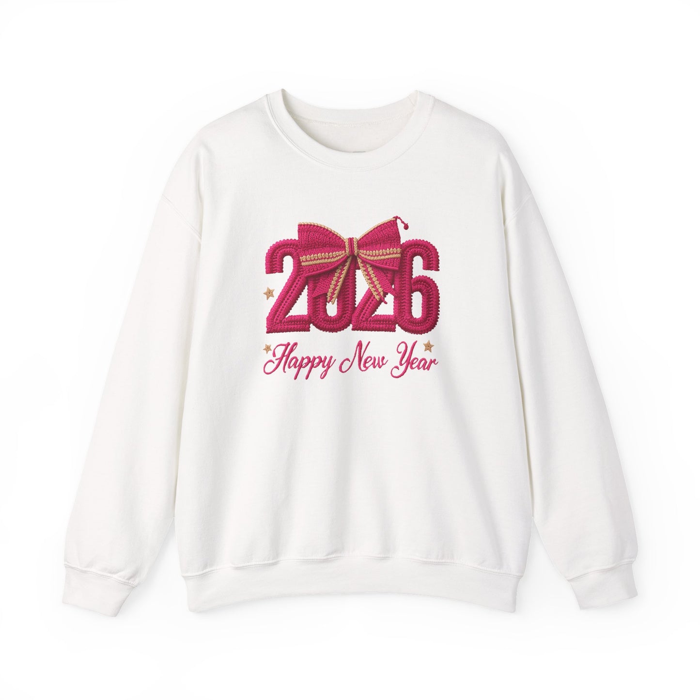2026 Happy New Year Tee  Festive Pink Bow Celebration T-Shirt
