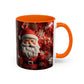 Santa Claus Mug | Christmas Santa Coffee Mug, Red Snowflake Holiday Ceramic