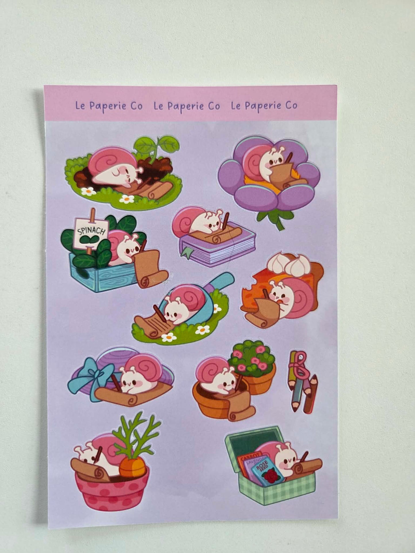 Kawaii Snail Sticker Sheet | Adorable Planner, Laptop Decals