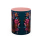Floral French Bulldog Accent Coffee Mug  Colorful Dog Art 11/15oz