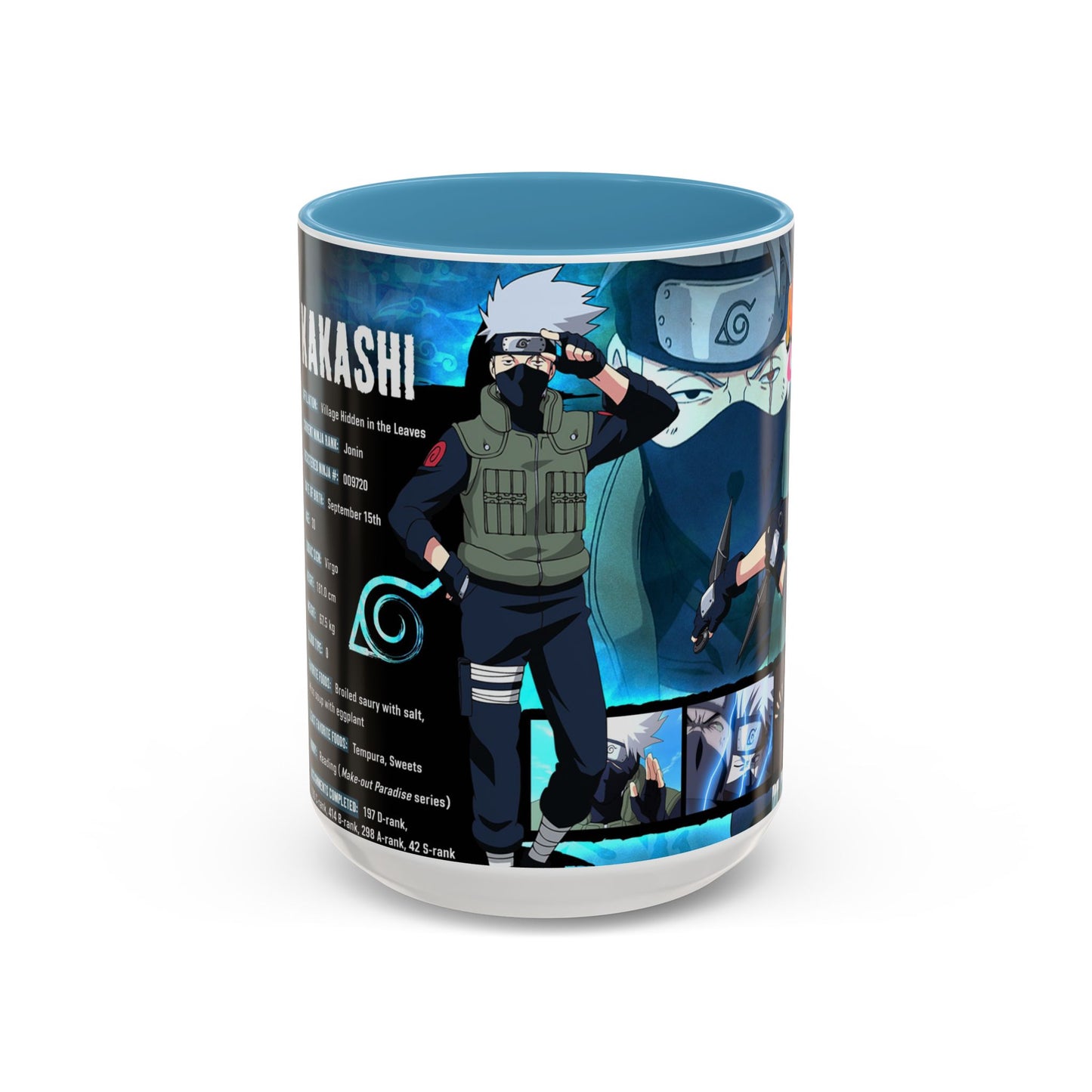 Naruto Kakashi Accent Coffee Mug  Anime Character Collage 11/15oz