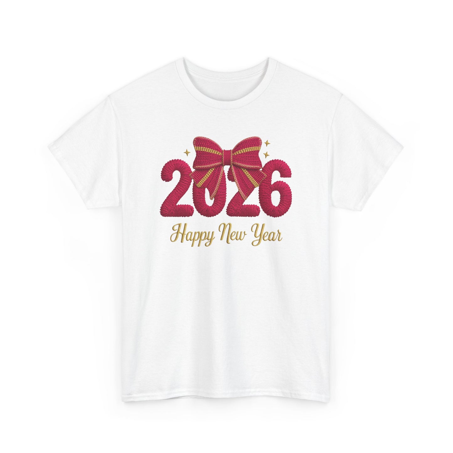 2026 Happy New Year Tee — Festive Ribbon New Year’s Day T-Shirt