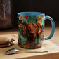 Vizsla Floral Accent Coffee Mug — Dog Portrait Botanical 11/15oz