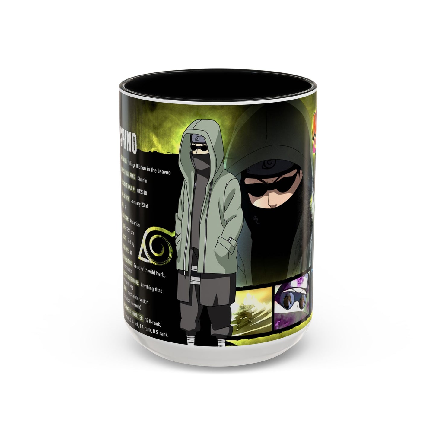 Naruto Shippuden Shino Aburame Accent Coffee Mug | Anime Character Fan Gift (11/15oz)