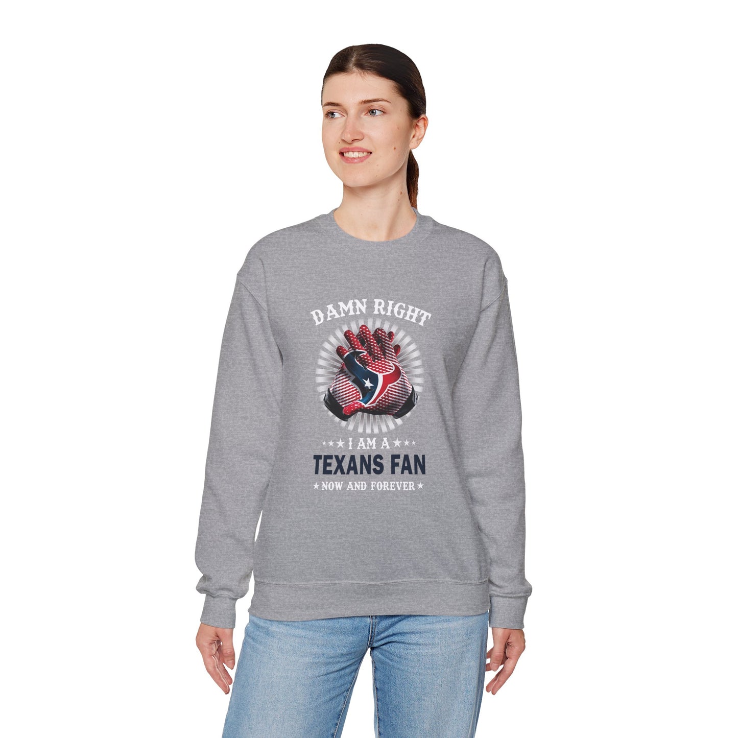 Damn Right I Am A Texan Sweatshirt – Patriotic Texas Flag Crewneck