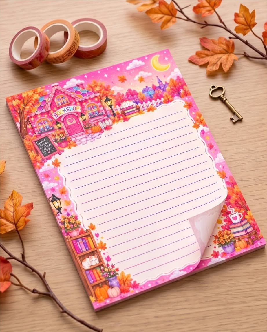 Autumn Bookshop-Inspired Memo Pad