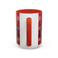 Clay Santa Pattern Mug | Christmas Snowflake Accent Coffee Mug