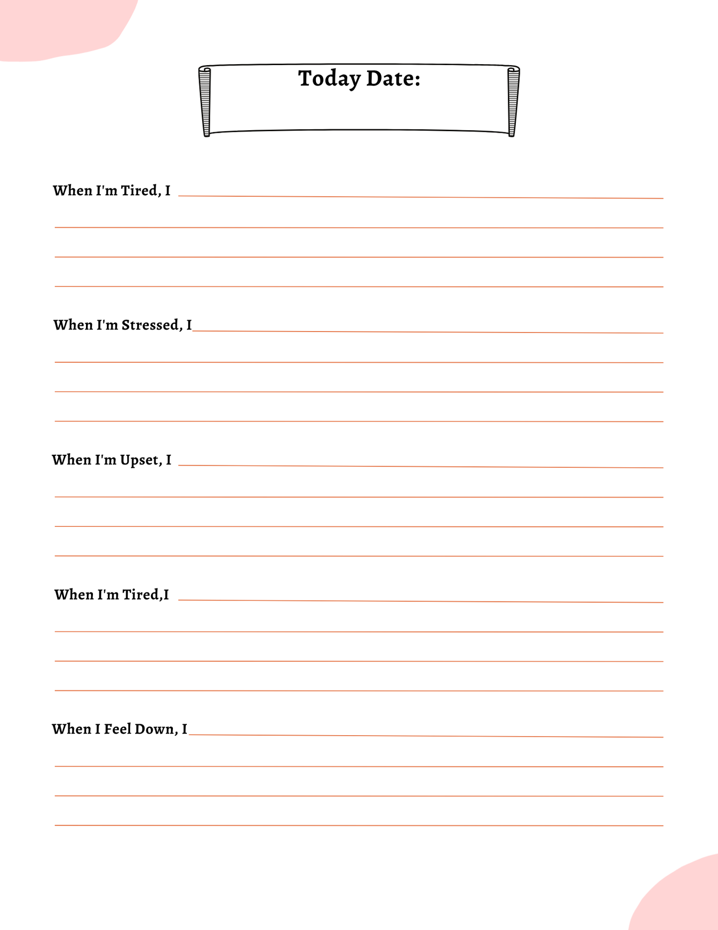 Gratitude Journal With Prompts | Digital Download