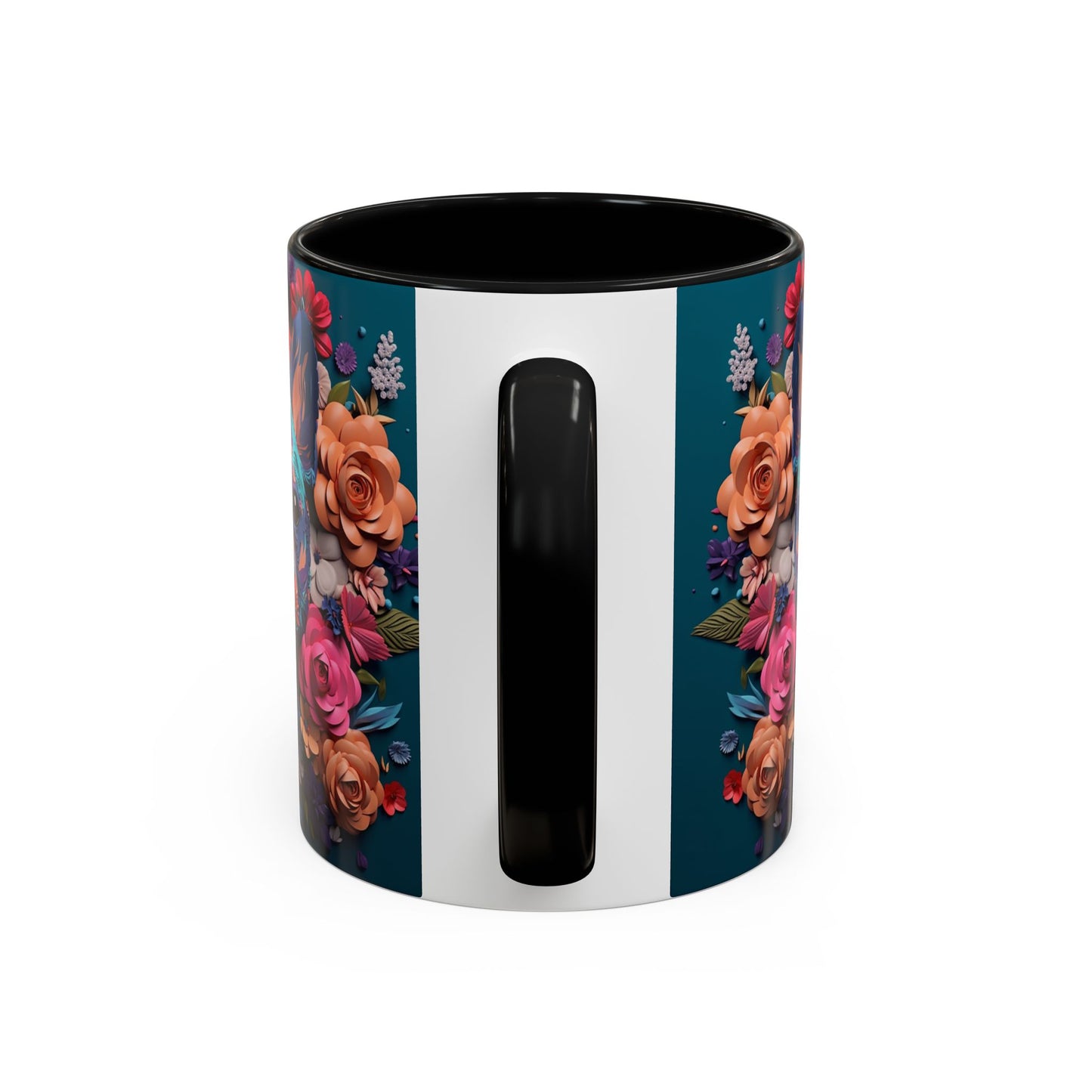 Floral French Bulldog Accent Coffee Mug  Colorful Dog Art 11/15oz